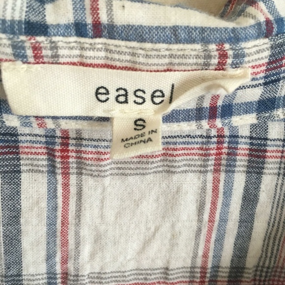 ​Easel Anthropologie Plaid Lace Tunic - Picture 5 of 6